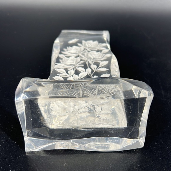 Vintage Etched Lucite Sculpture - Picture 7 of 8